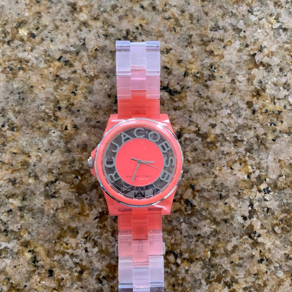 Marc Jacobs Coral and Transparent Watch